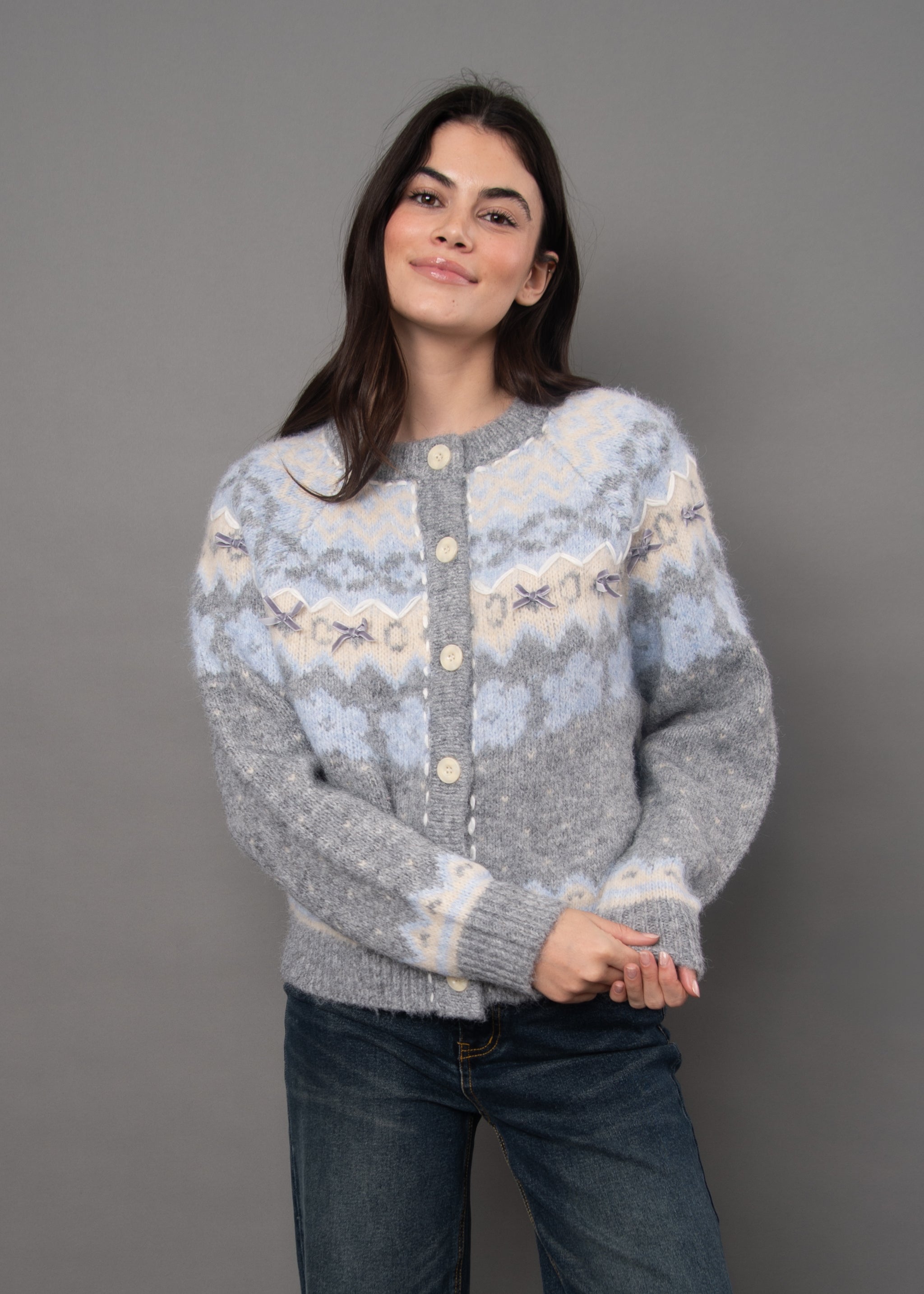 FAIRISLE BOW CARDIGAN