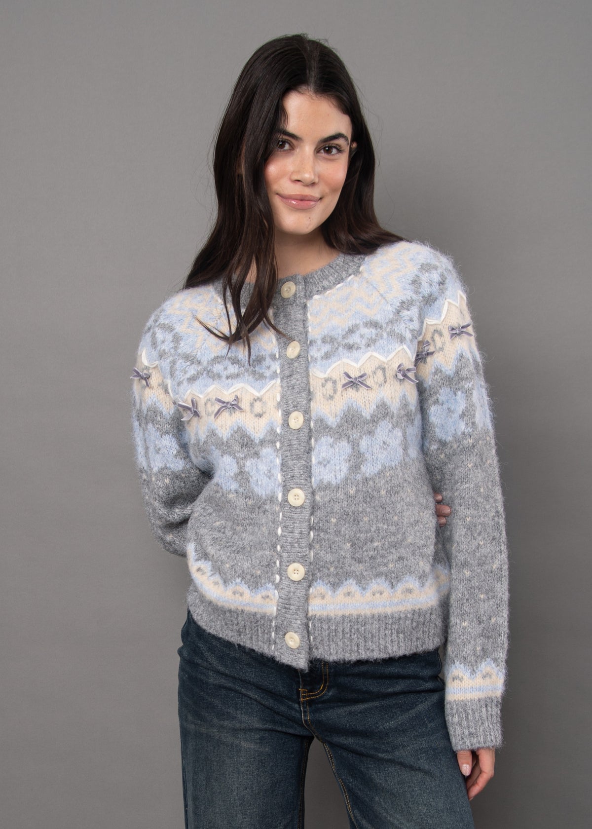 FAIRISLE BOW CARDIGAN