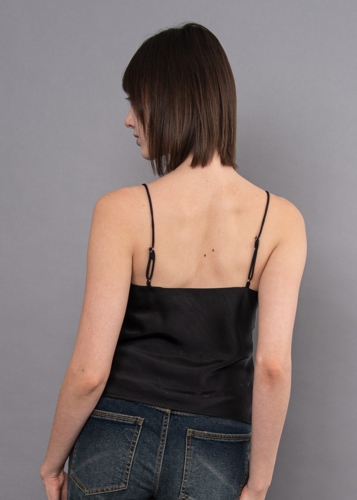 MARLI SATIN CAMI - BLACK