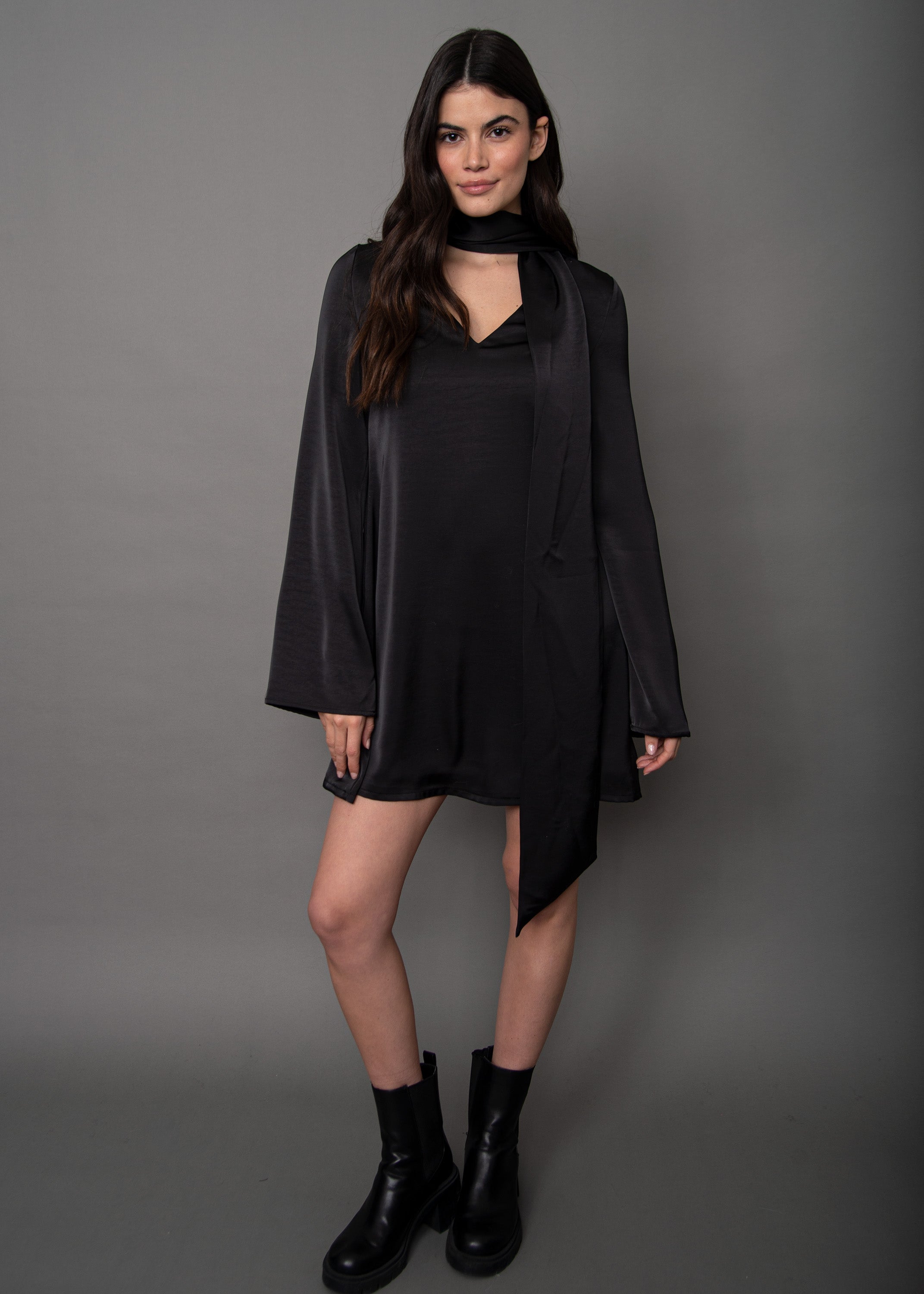 HEIZE SATIN MINI DRESS