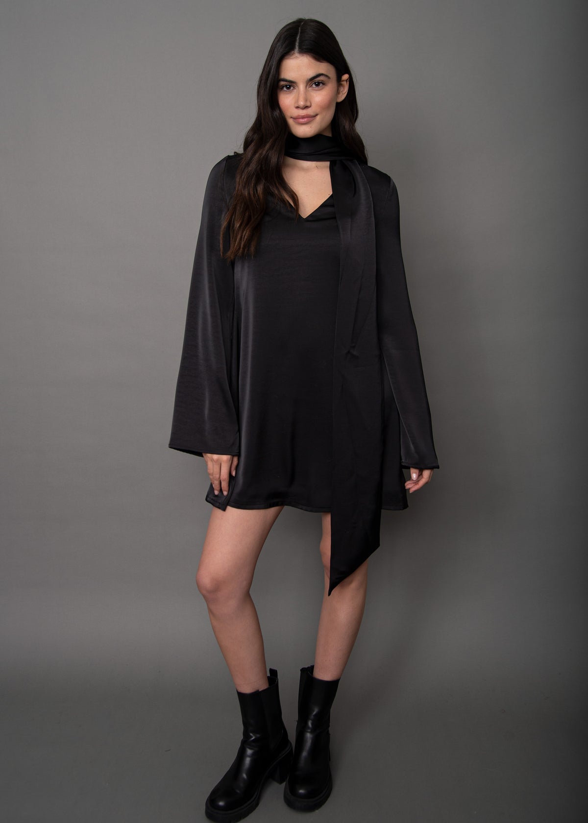 HEIZE SATIN MINI DRESS