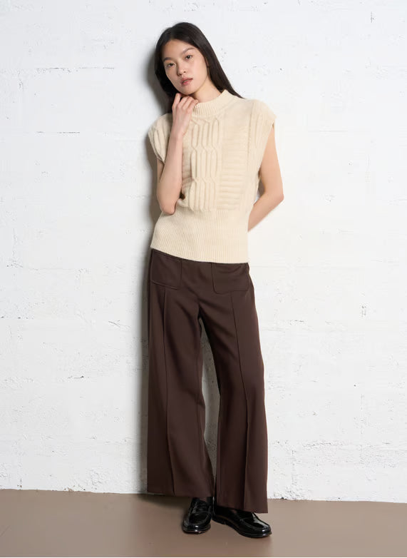 JERRY WIDE LEG PANT - CHOCOLATE