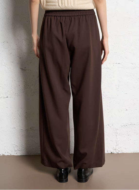 JERRY WIDE LEG PANT - CHOCOLATE
