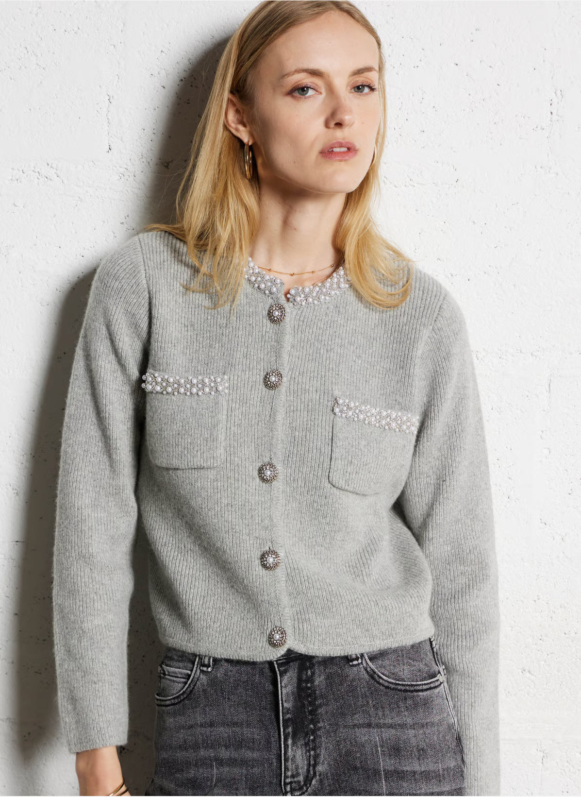 GARVI CARDIGAN - GRIS CHINE