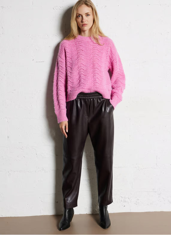 JOE LEATHER PANT - PRUNE