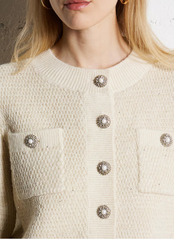 GABOR CARDIGAN - BLANC CASSE