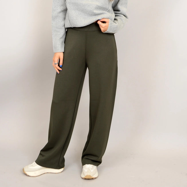 VICTORIA KNIT PANT - OLIVE NIGHT