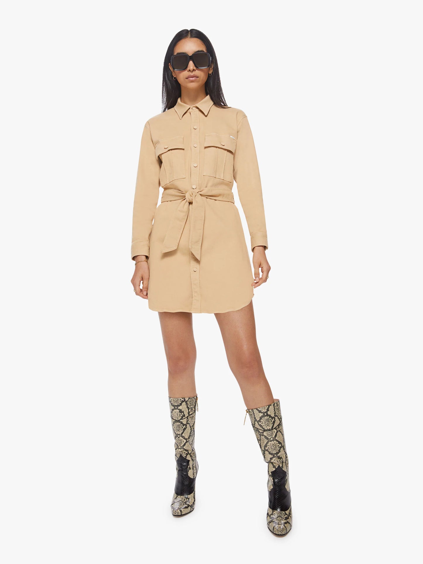 THE CADET MINI SHIRT DRESS - SAND