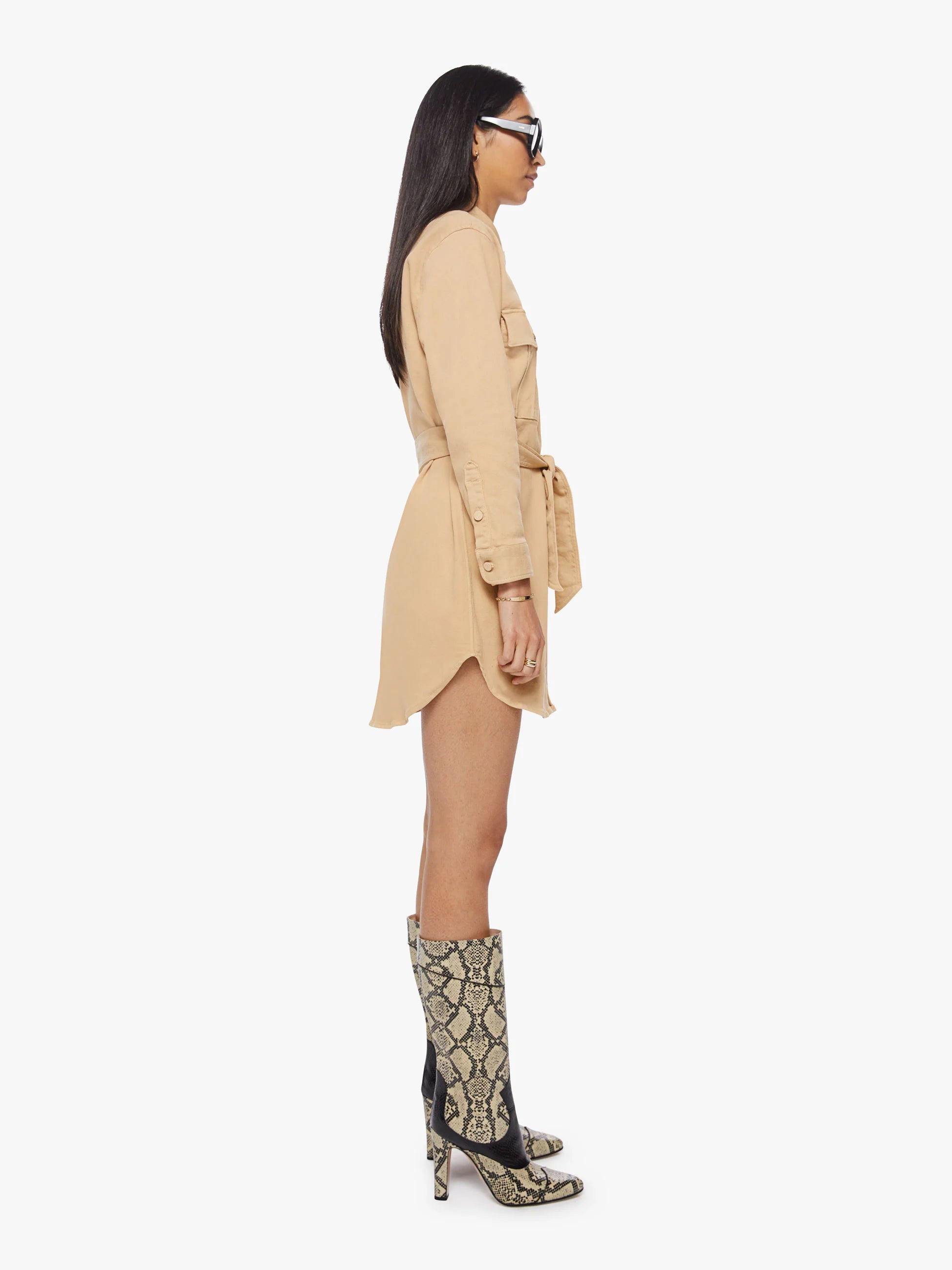 THE CADET MINI SHIRT DRESS - SAND