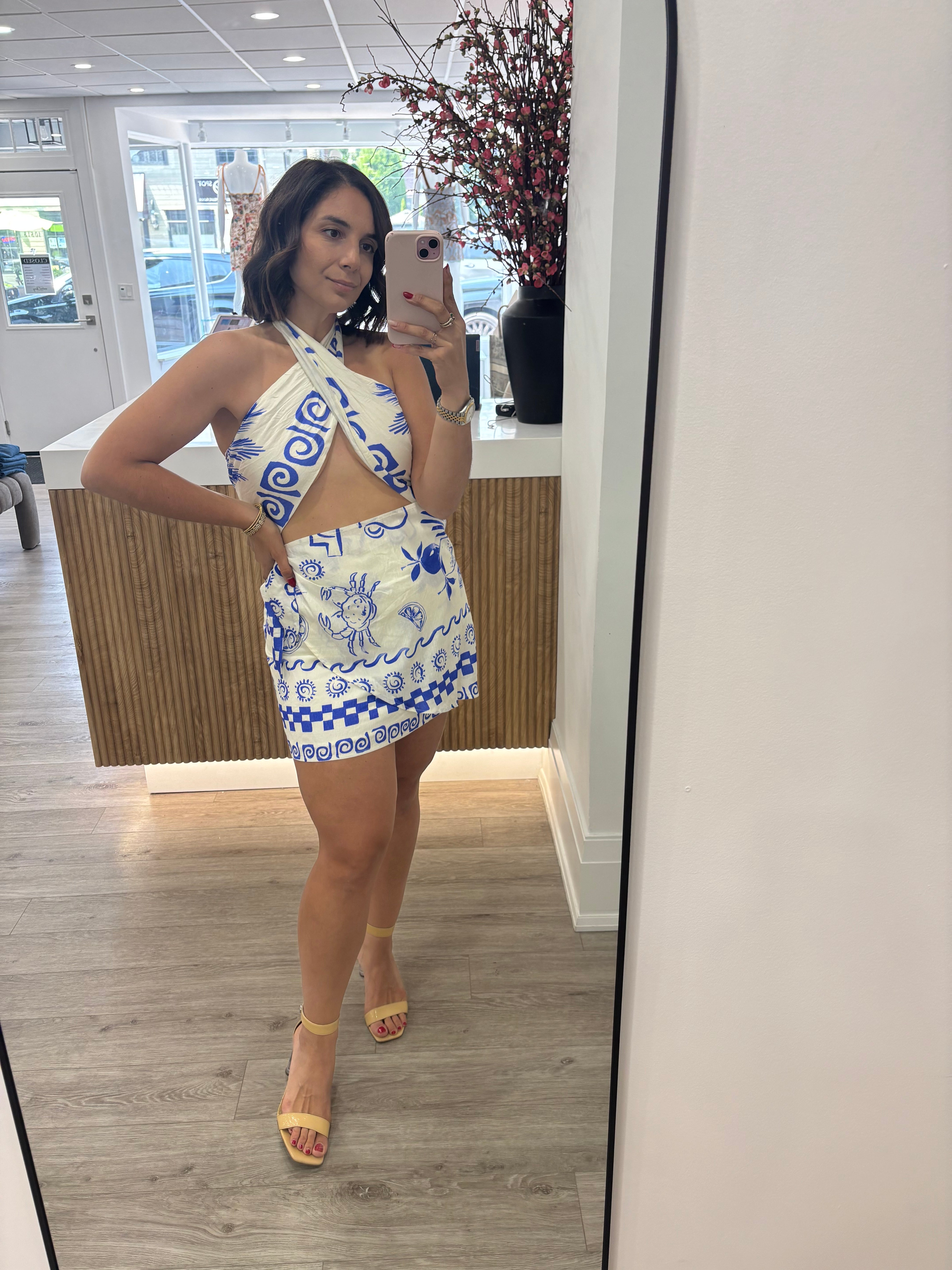 LOUELLA MINI DRESS - ASTLEY BLUE
