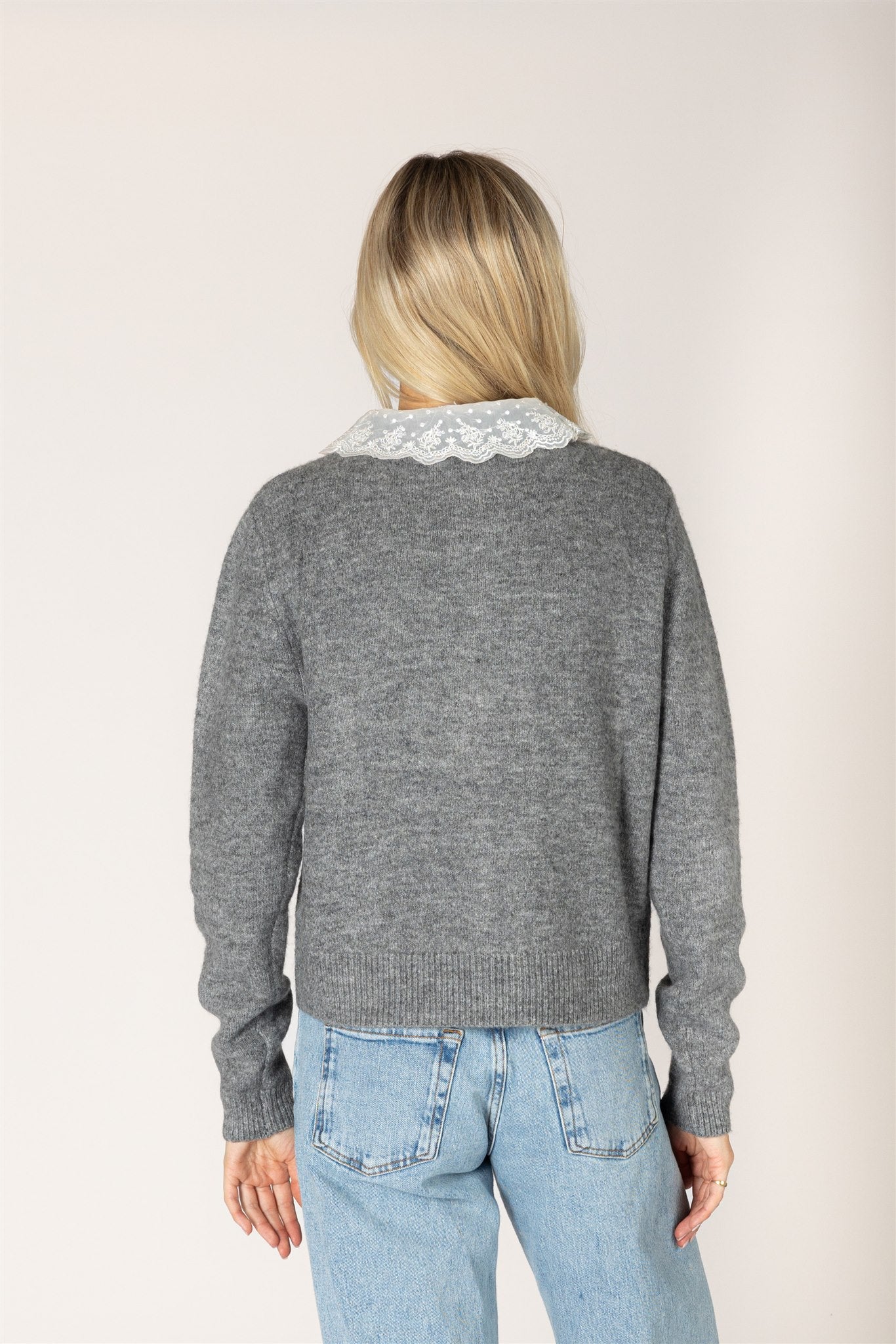 AISHA LACE COLLAR CARDIGAN
