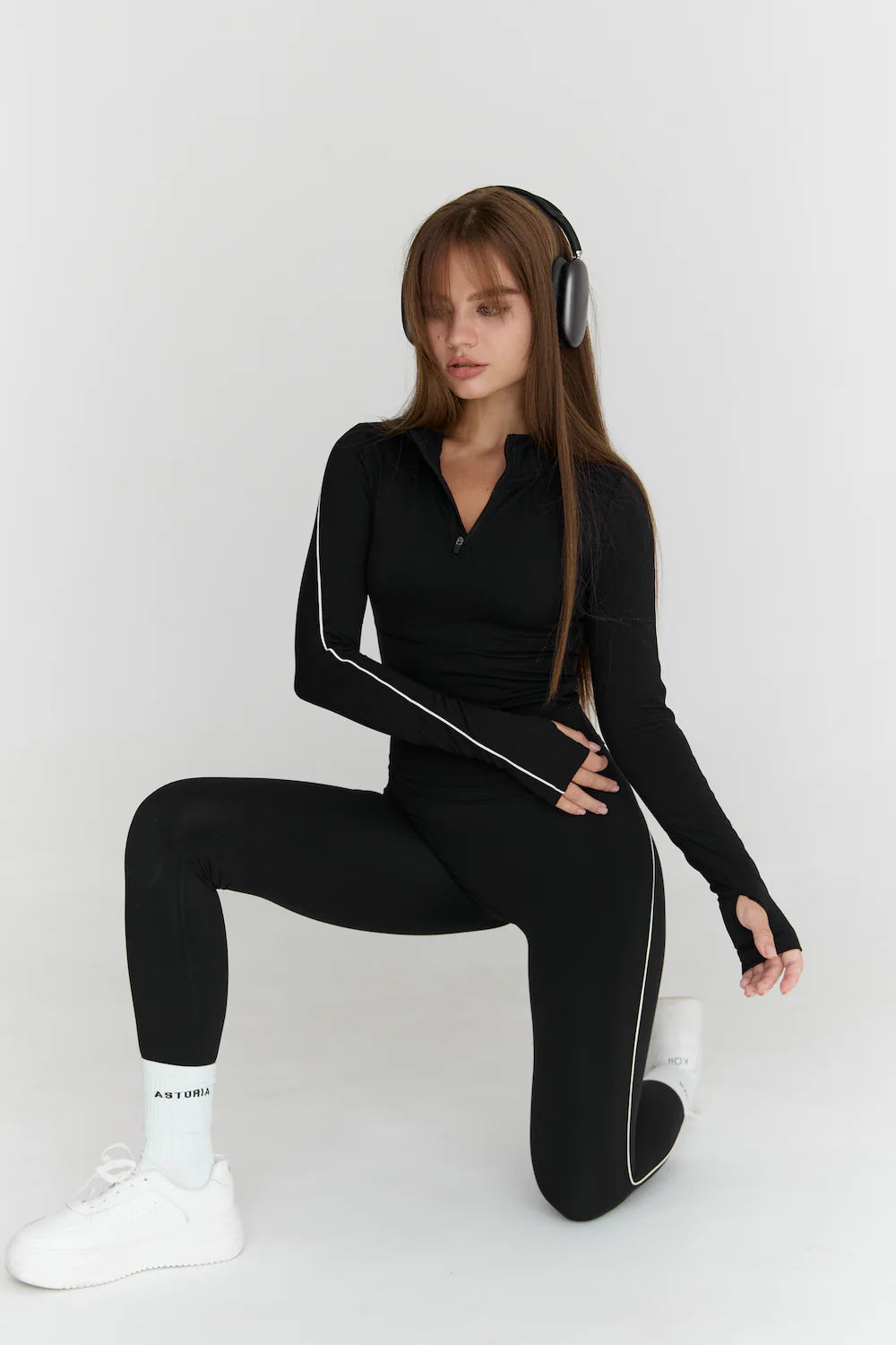 AIRVIVE FULL LENGTH LEGGING - BLACK/CREAM