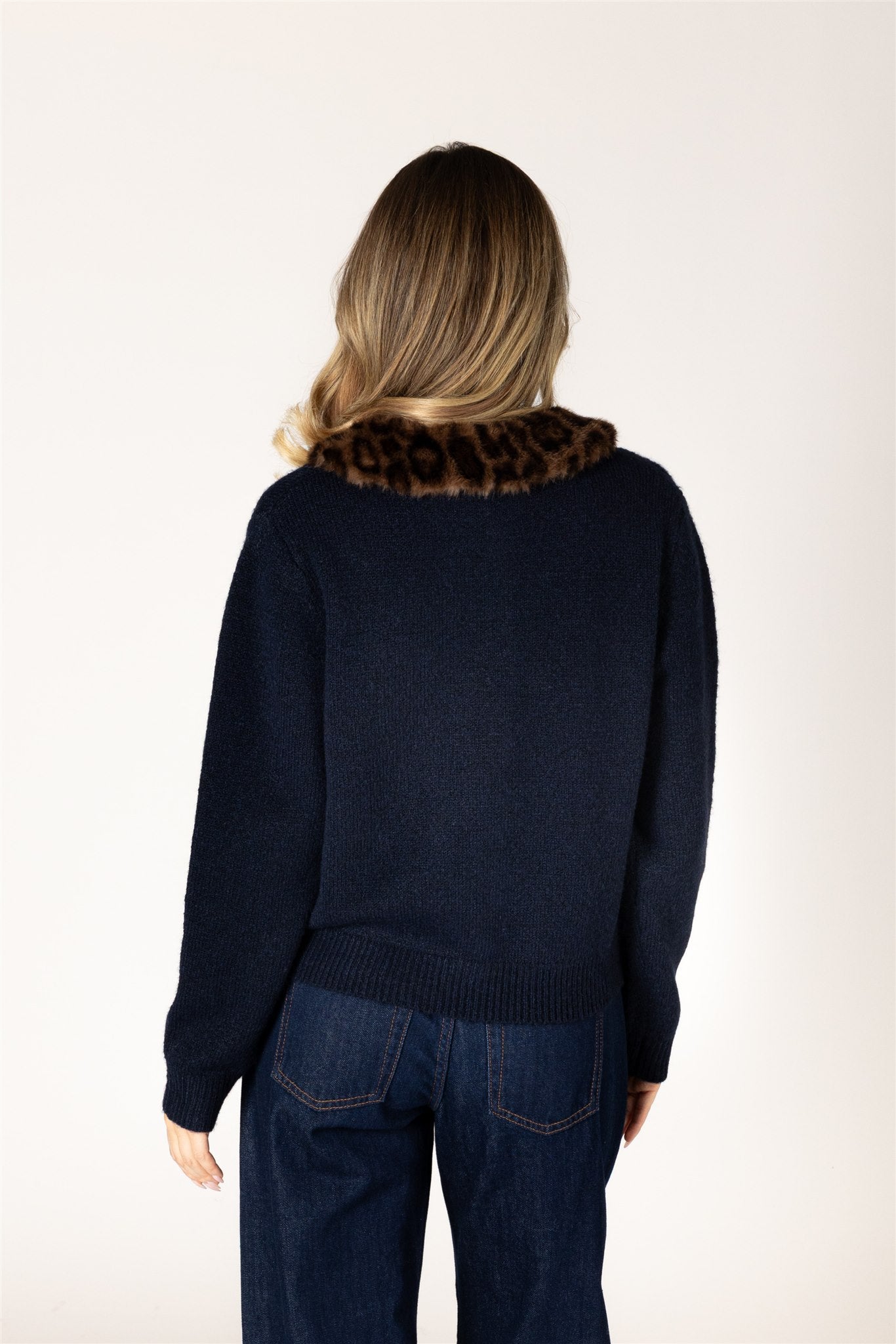 AURORA FUR COLLAR CARDIGAN