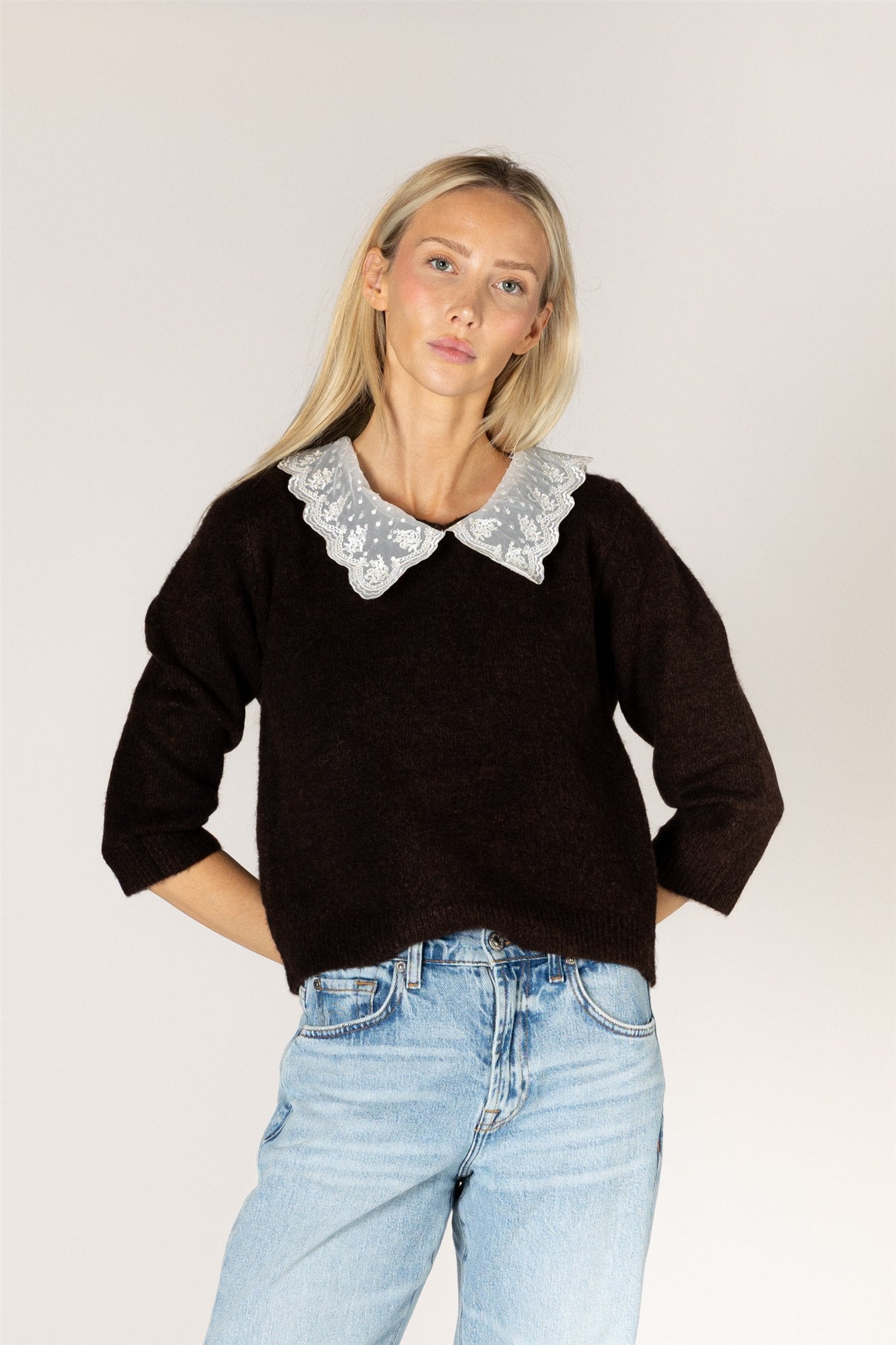 AYLA LACE COLLAR SWEATER