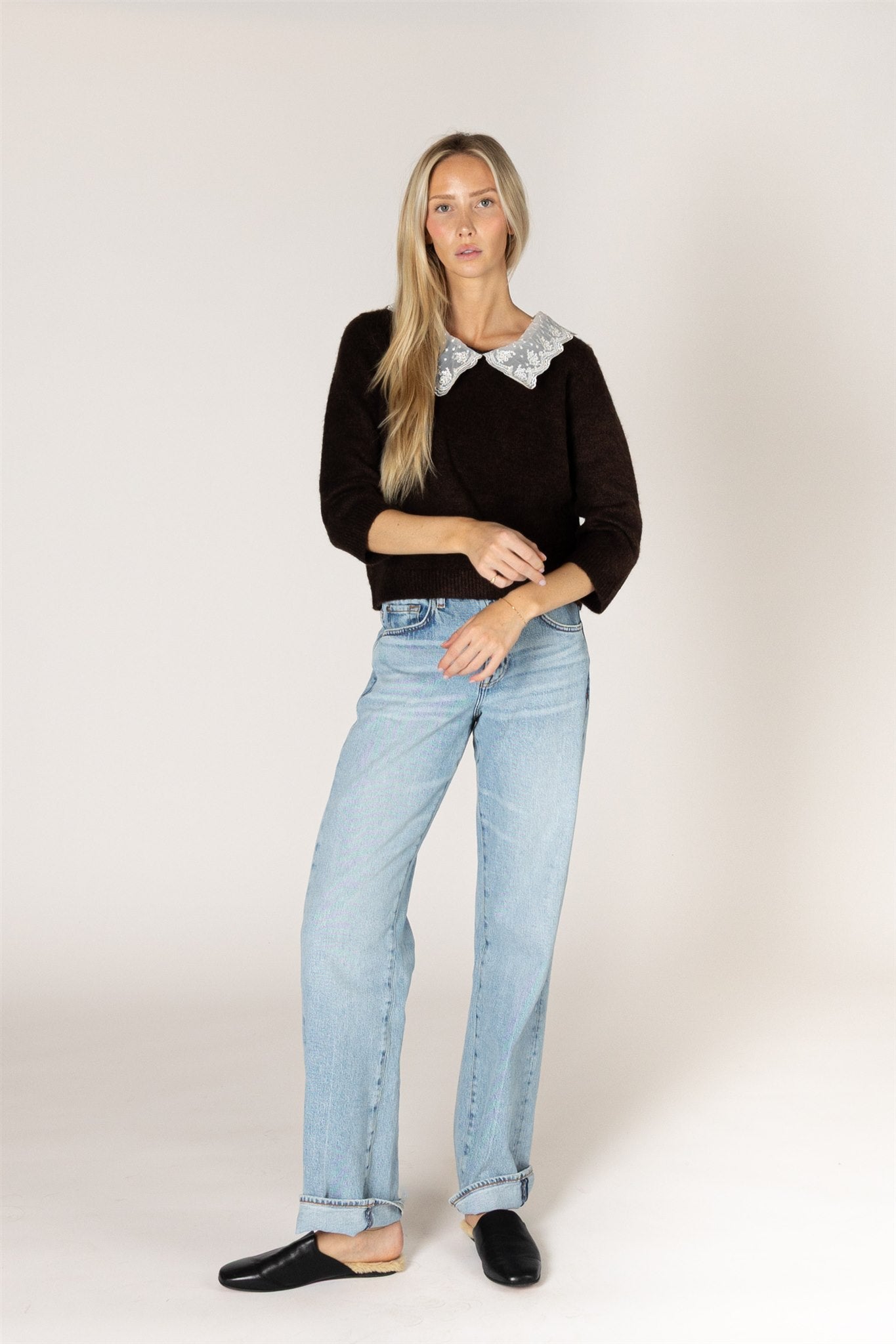 AYLA LACE COLLAR SWEATER