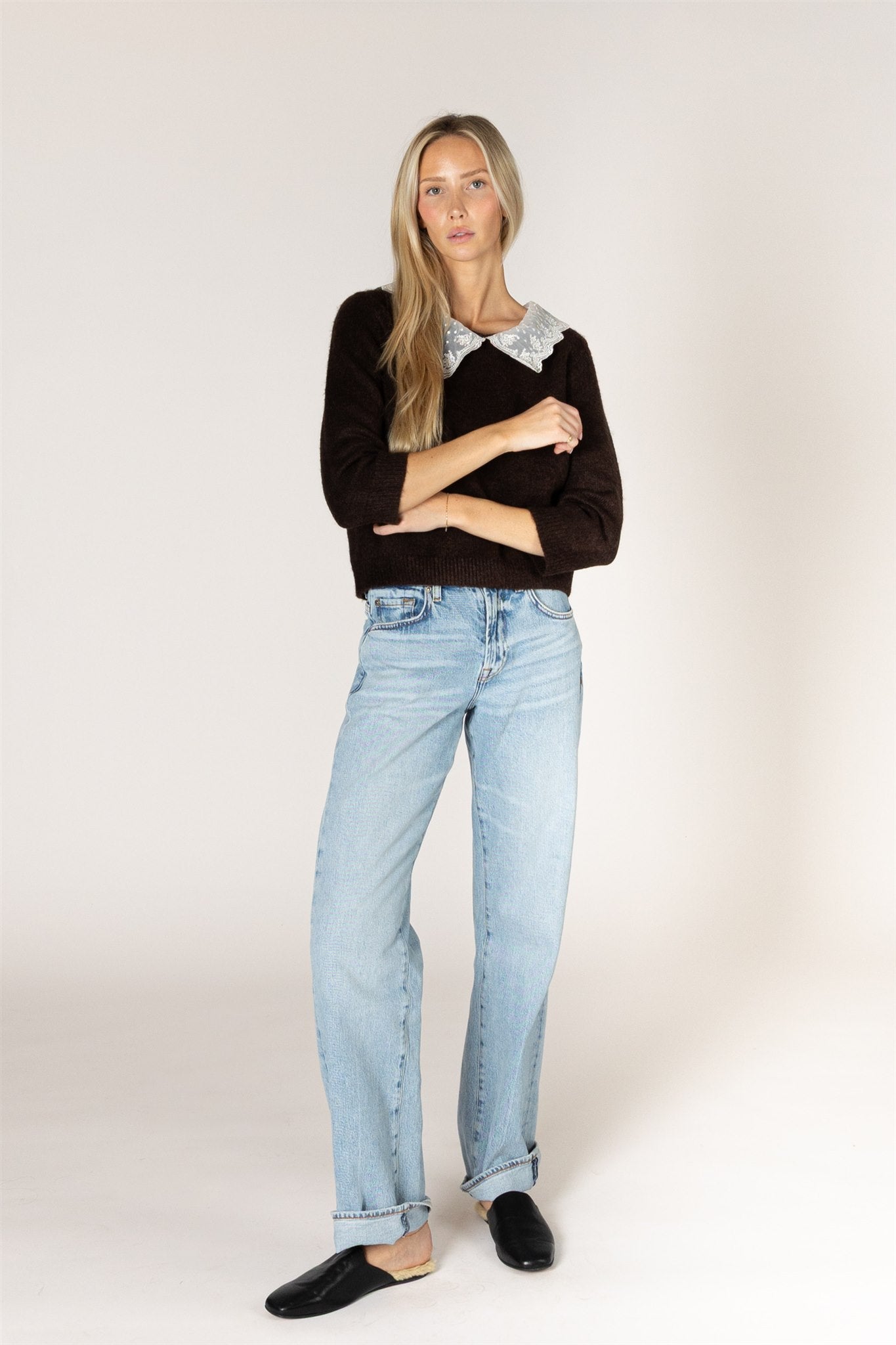 AYLA LACE COLLAR SWEATER