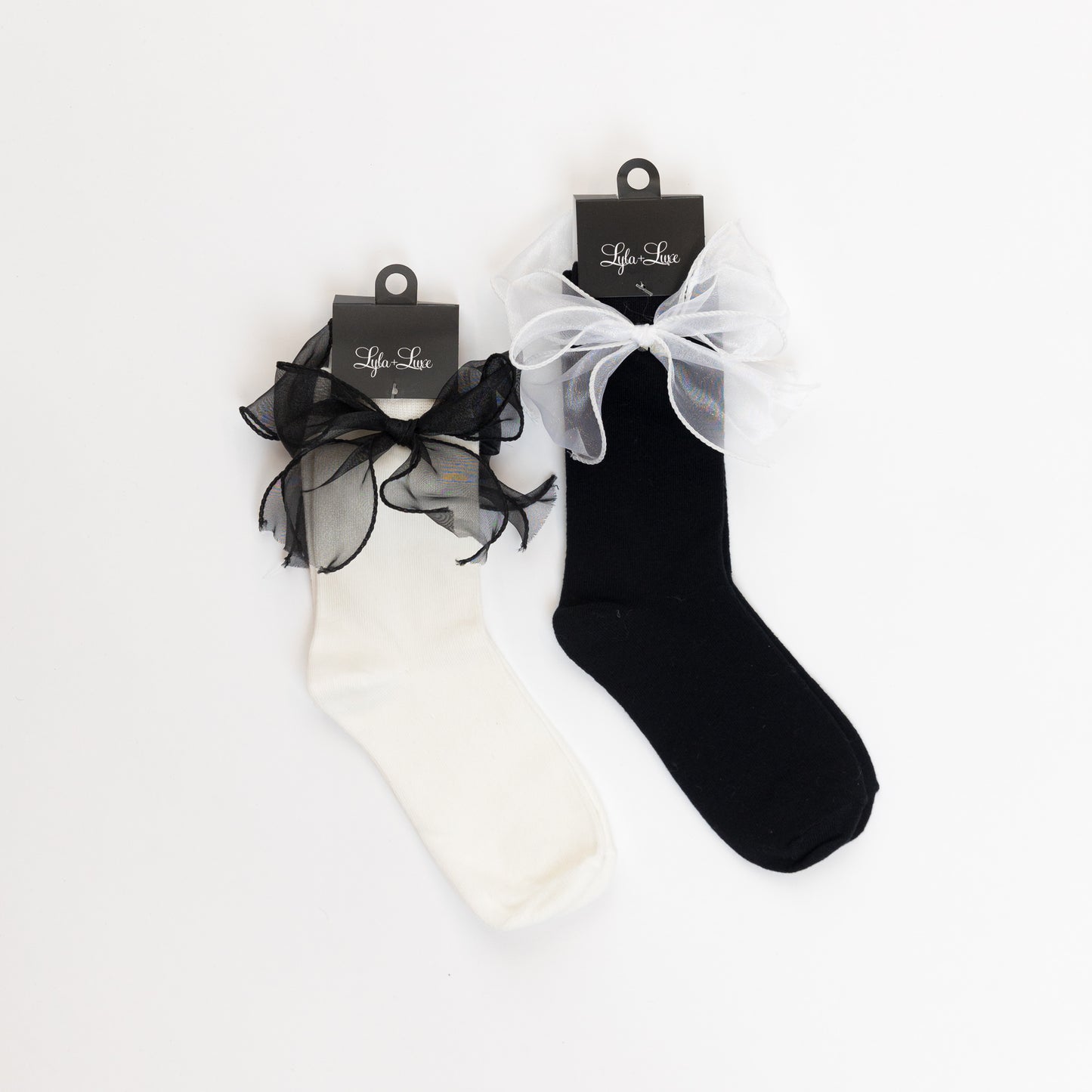 BOW SOCKS (VARIOUS COLOURS)