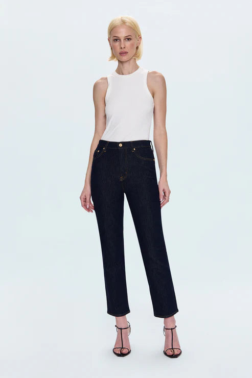 BRI ANKLE HIGH RISE SLIM STRAIGHT JEAN - NIGHTFALL