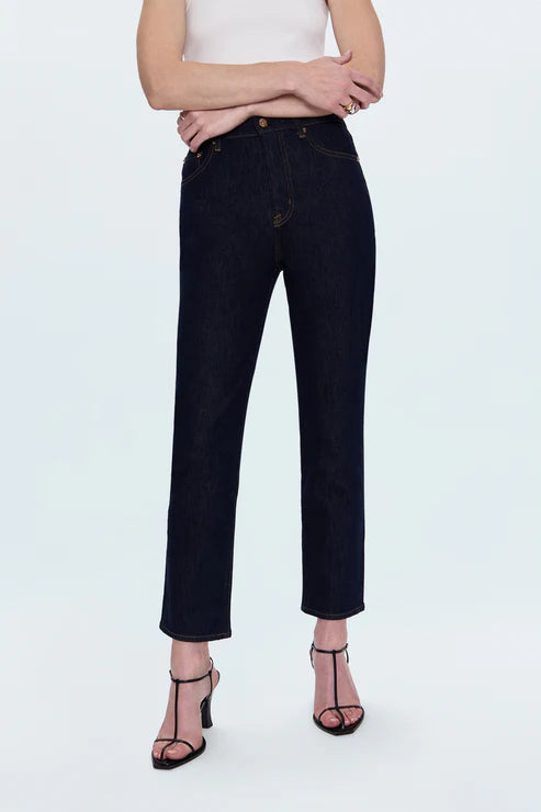 BRI ANKLE HIGH RISE SLIM STRAIGHT JEAN - NIGHTFALL