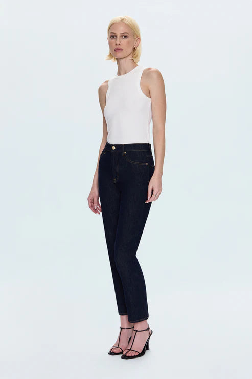 BRI ANKLE HIGH RISE SLIM STRAIGHT JEAN - NIGHTFALL