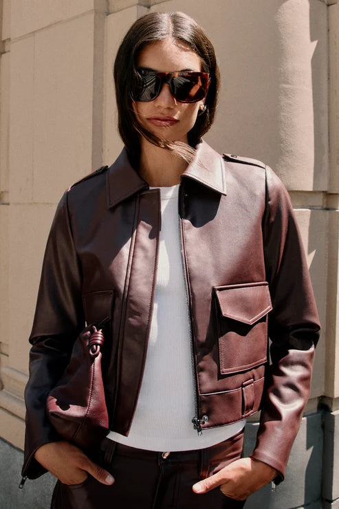 BEX SHRUNKEN JACKET - CABERNET
