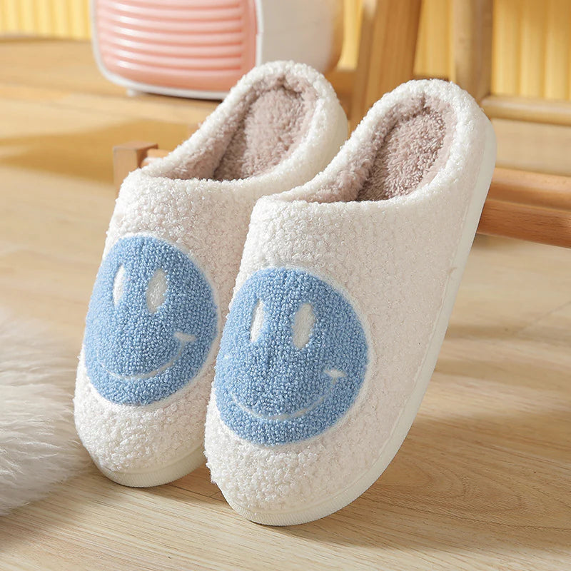 SMILEY TEDDY SLIPPERS - BLUE