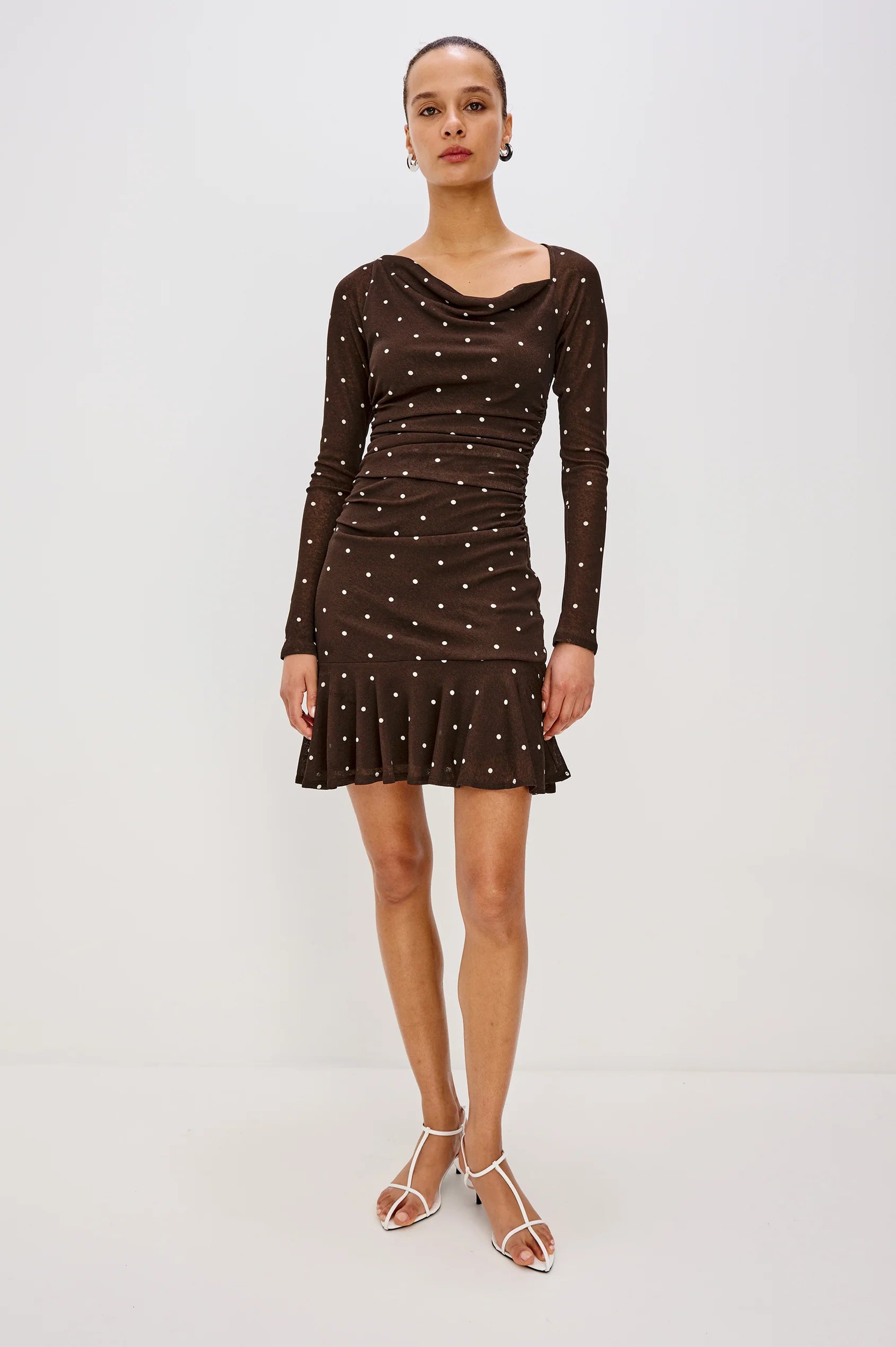 CELANO DRESS - COCOA POLKA DOTS