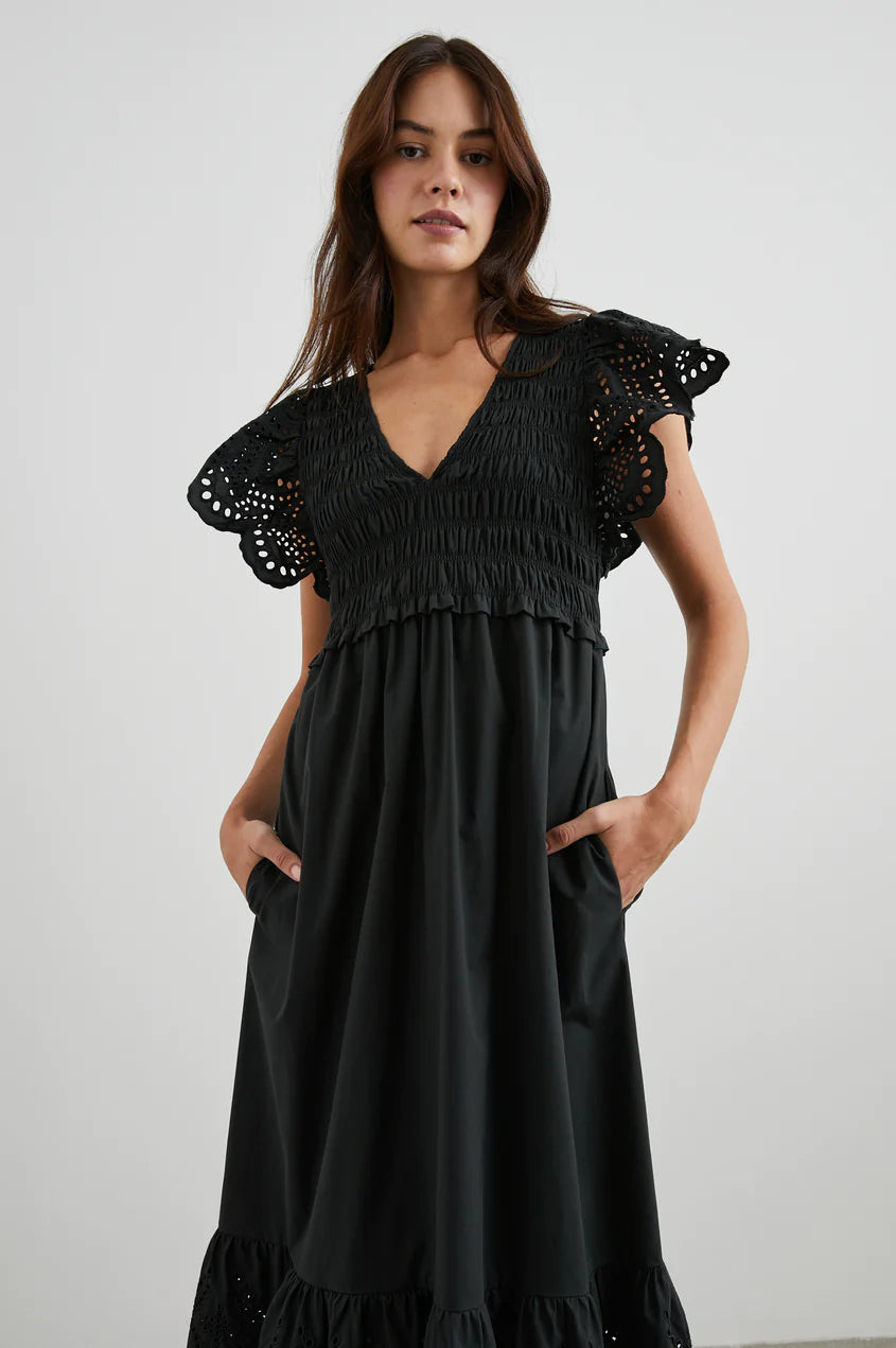 CLEMENTINE DRESS - BLACK EYELET