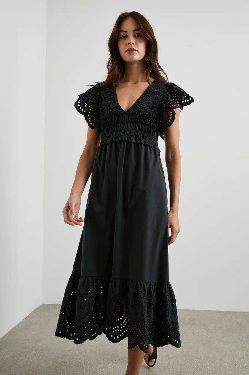 CLEMENTINE DRESS - BLACK EYELET