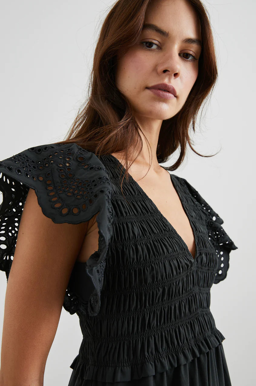 CLEMENTINE DRESS - BLACK EYELET