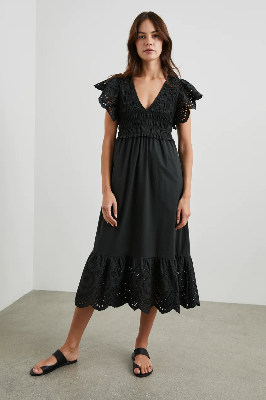 CLEMENTINE DRESS - BLACK EYELET