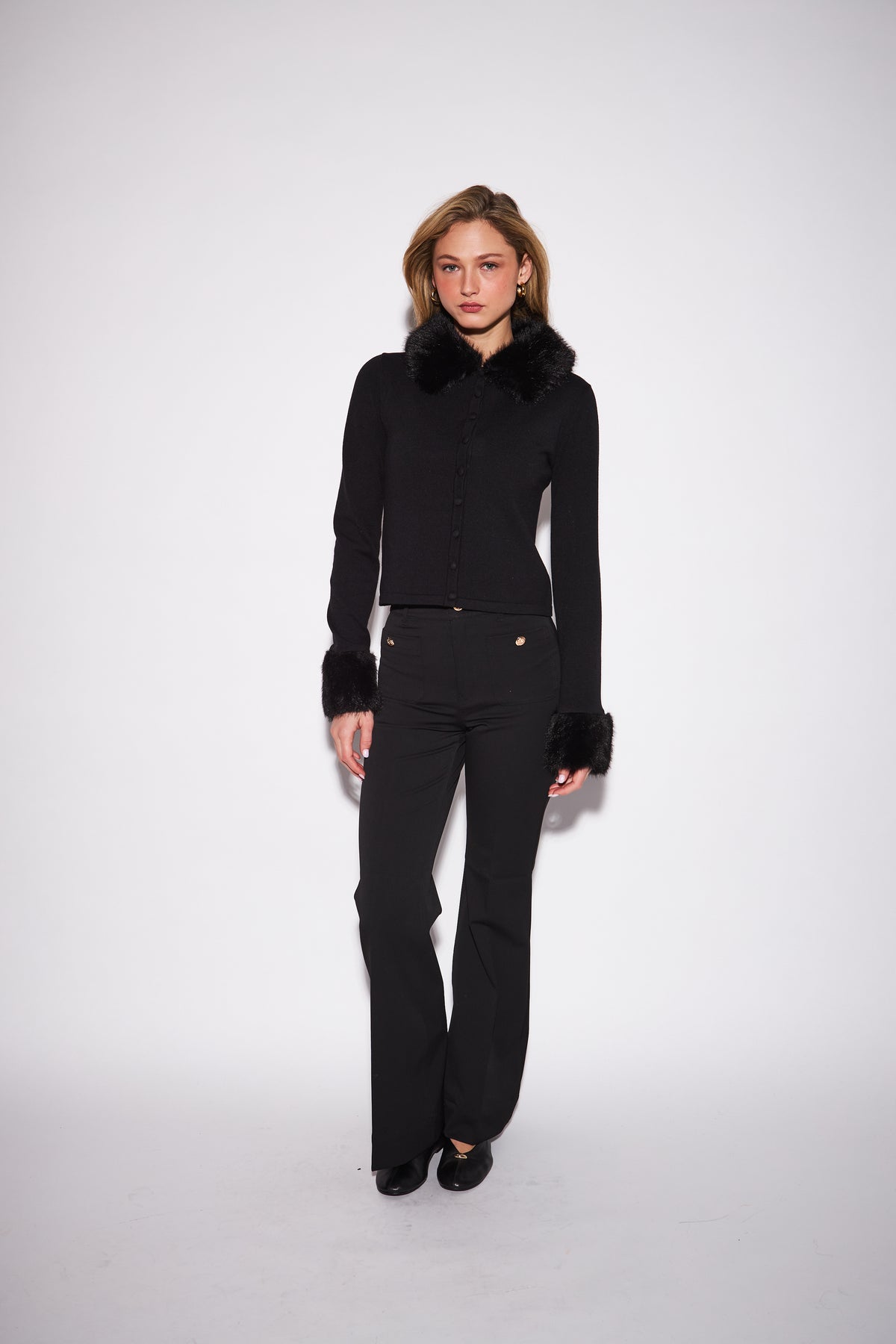 CLEMENTINE CARDIGAN - RICH CAVIAR