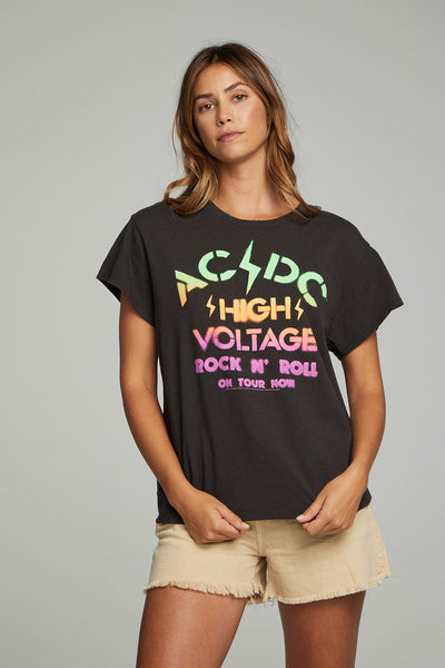 AC DC HIGH VOLTAGE TEE White Cherry Boutique