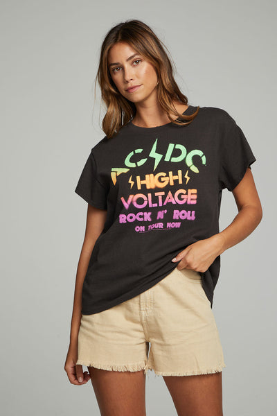 AC DC HIGH VOLTAGE TEE White Cherry Boutique