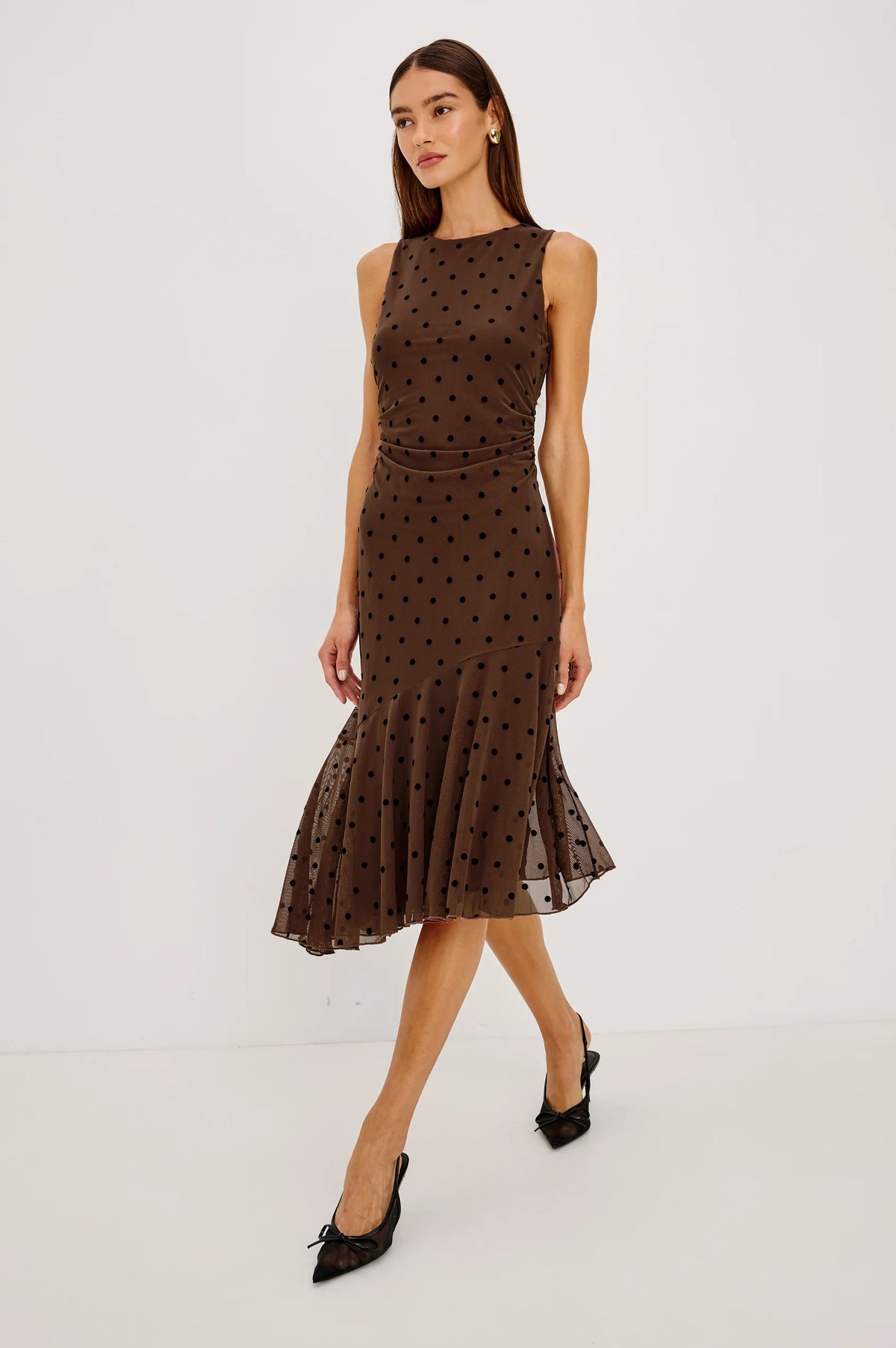 DAIJA DRESS - CHOCOLATE POLKA