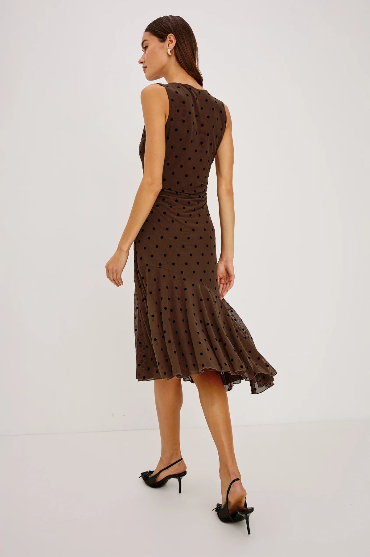 DAIJA DRESS - CHOCOLATE POLKA
