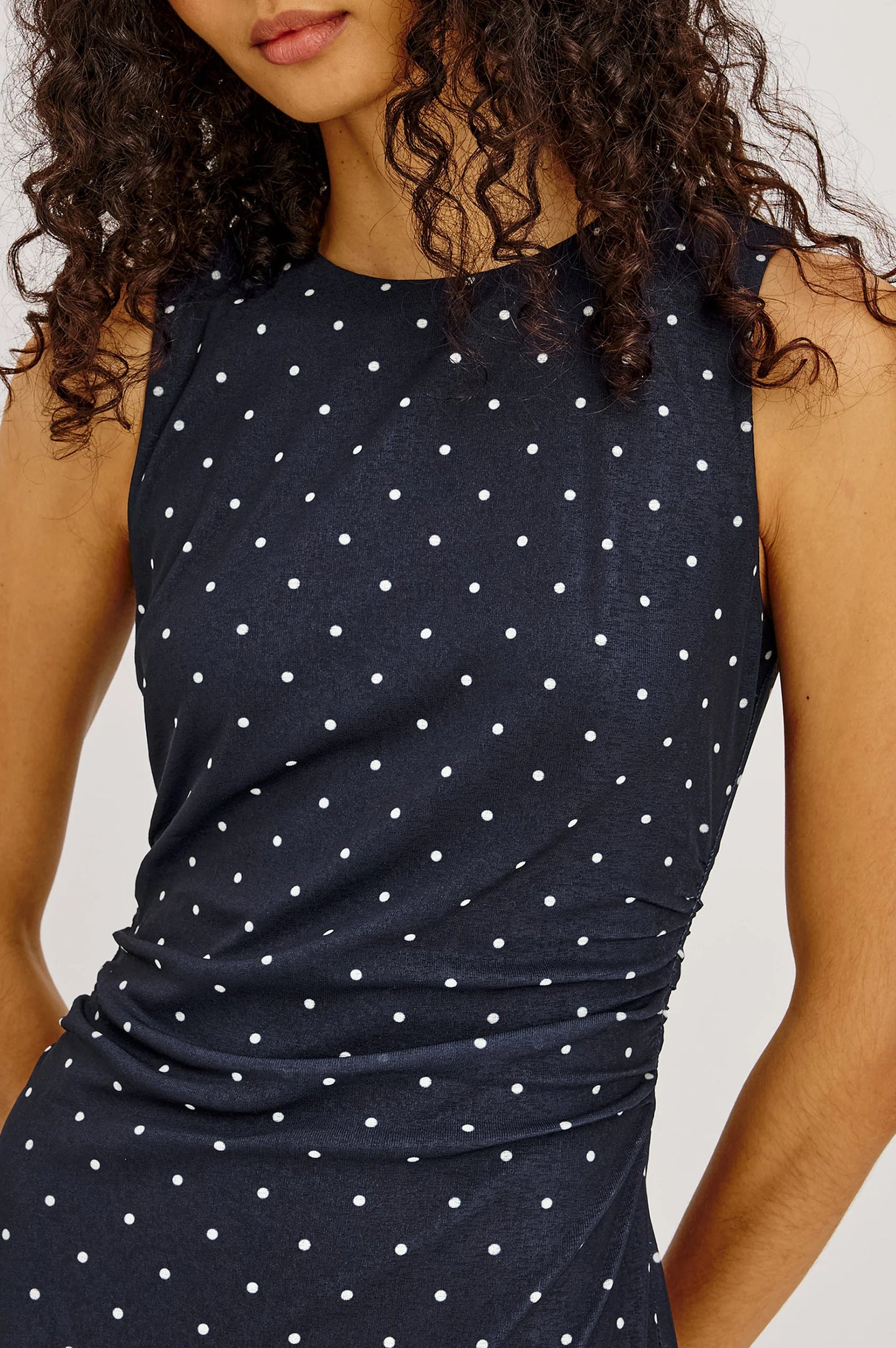 DAIJA DRESS - NAVY POLKA DOTS