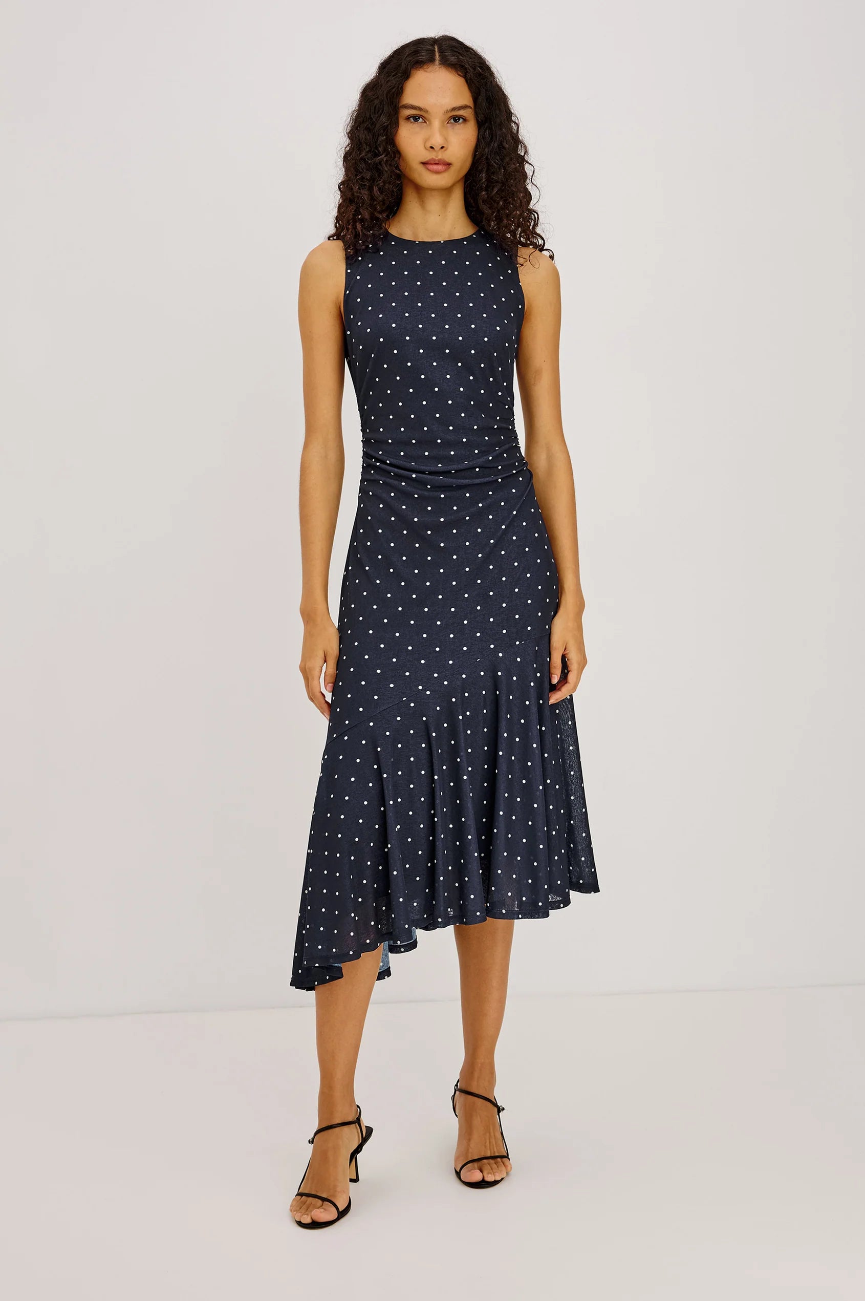 DAIJA DRESS - NAVY POLKA DOTS