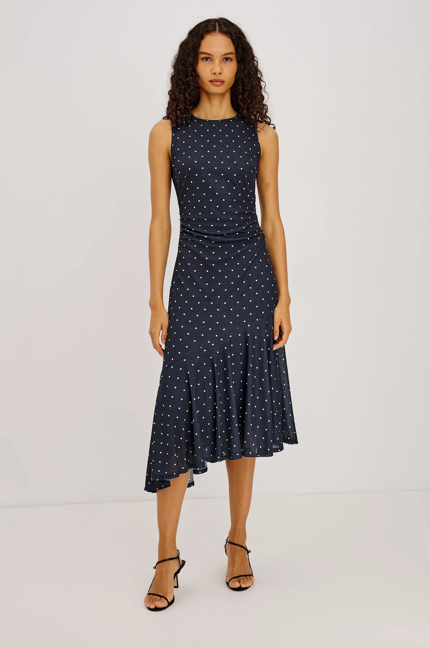 DAIJA DRESS - NAVY POLKA DOTS