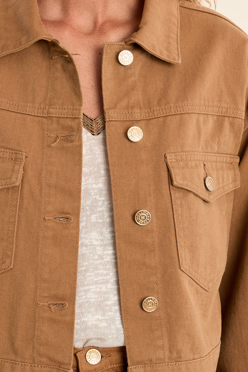 DENIM JACKET - CAMEL