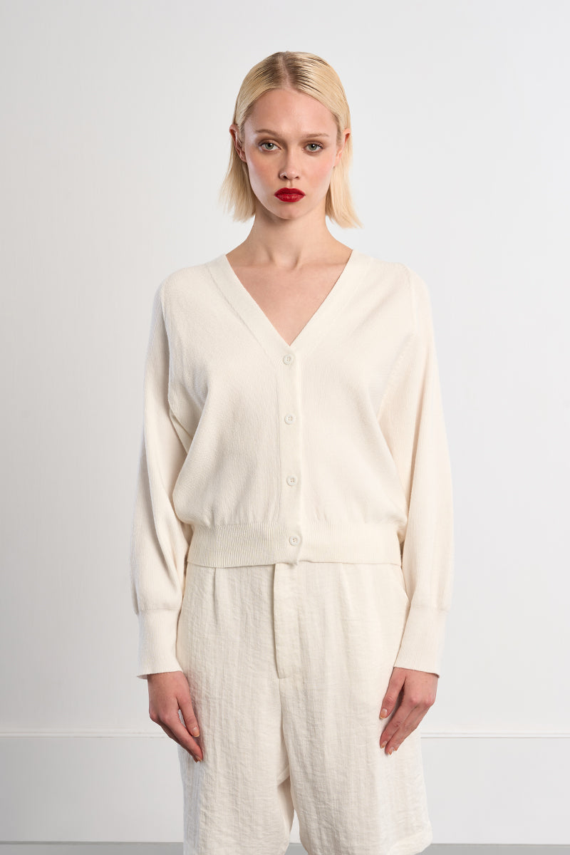 KNIT CARDIGAN - ECRU