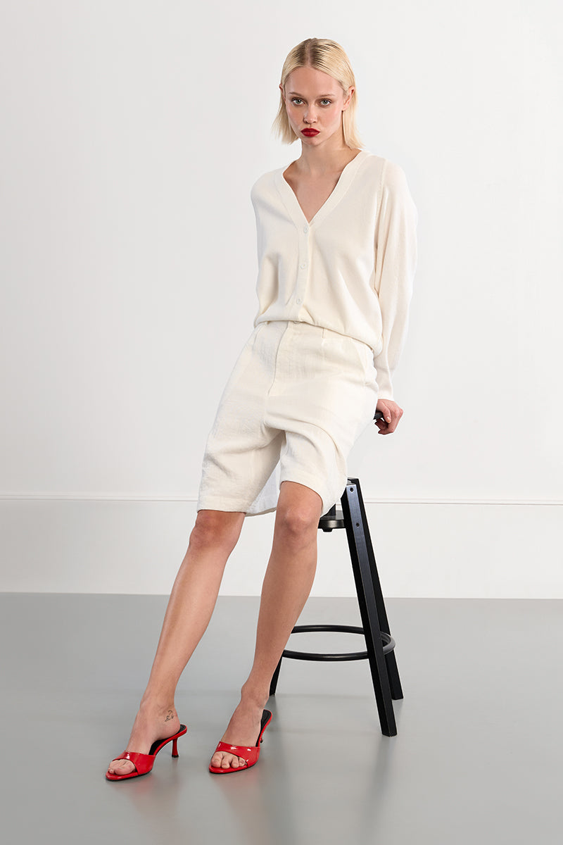 KNIT CARDIGAN - ECRU