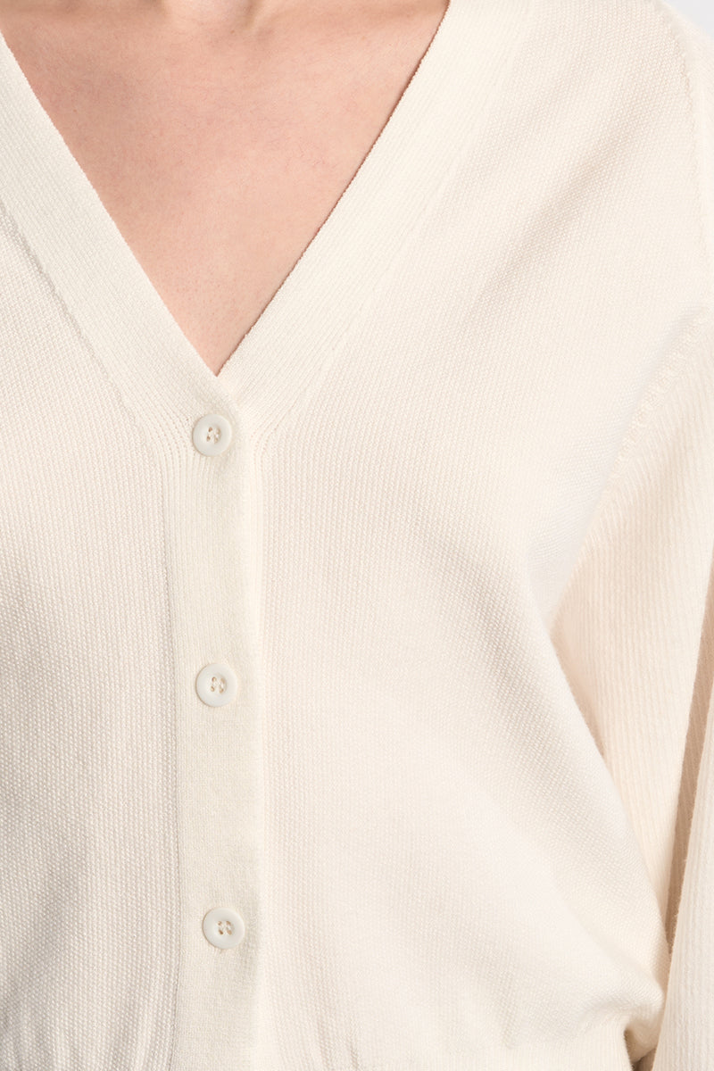 KNIT CARDIGAN - ECRU