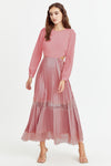 CHER PLEATED LACE DRESS