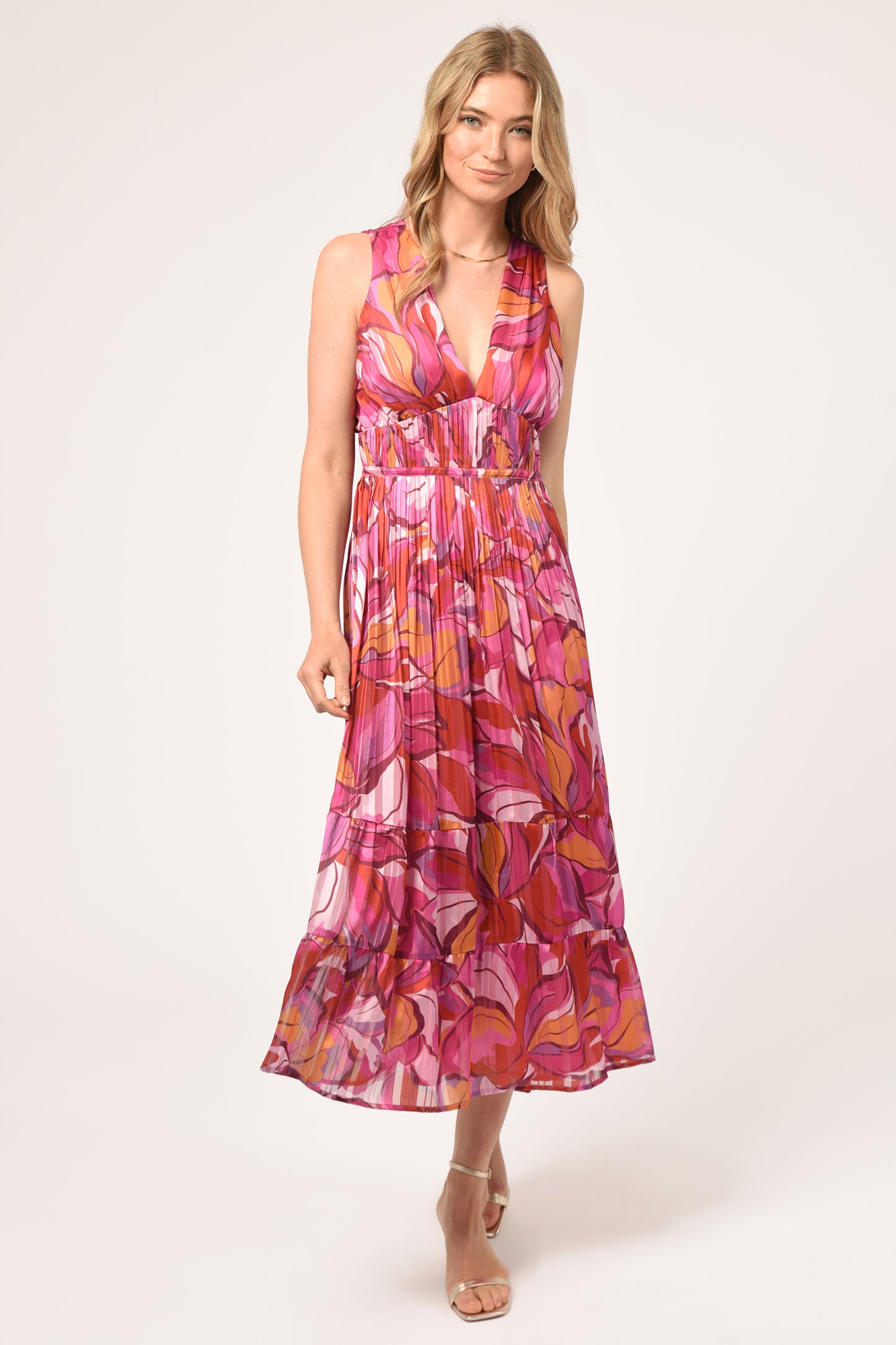 LORIS PLEATED MAXI DRESS