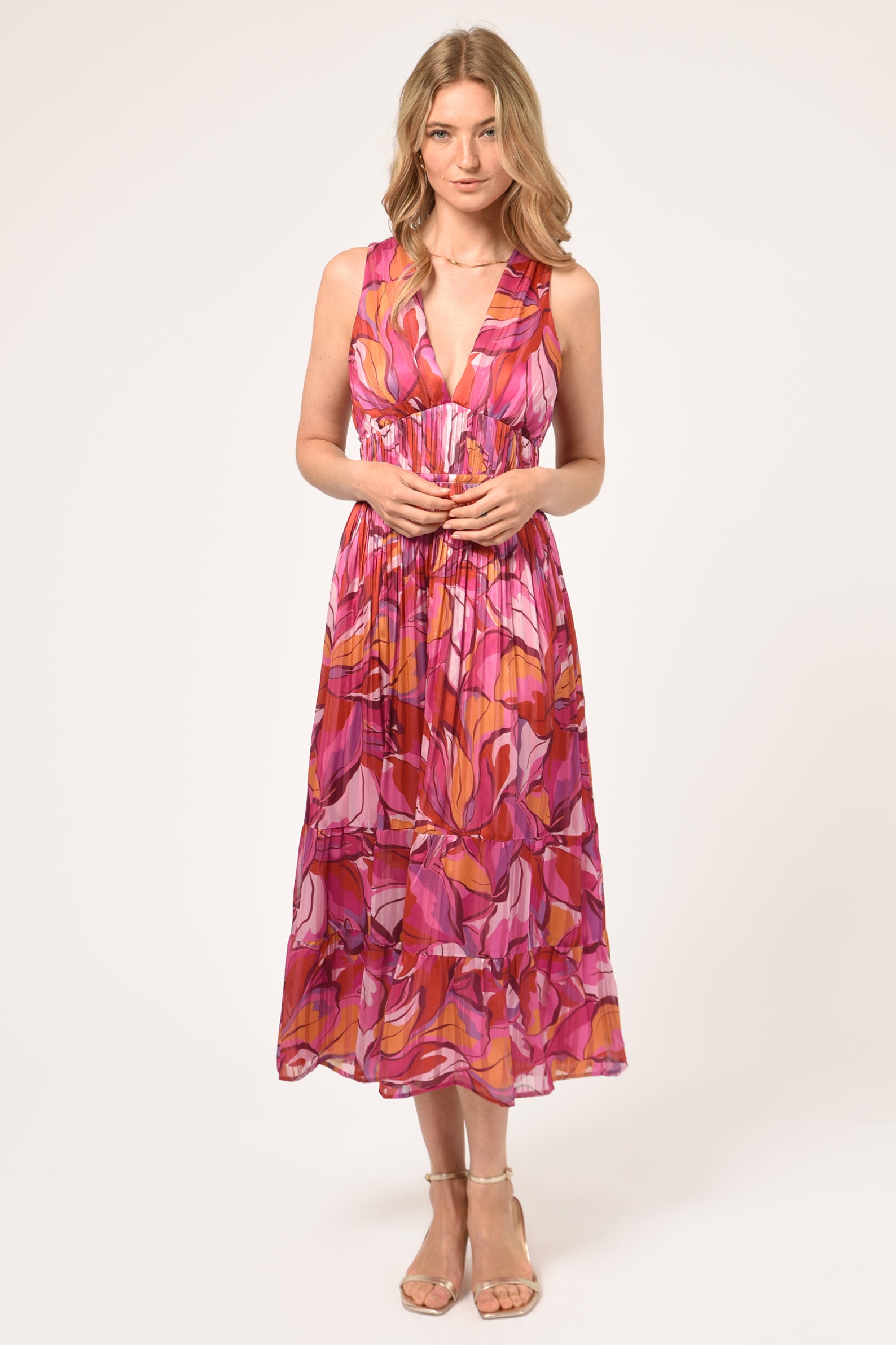 LORIS PLEATED MAXI DRESS