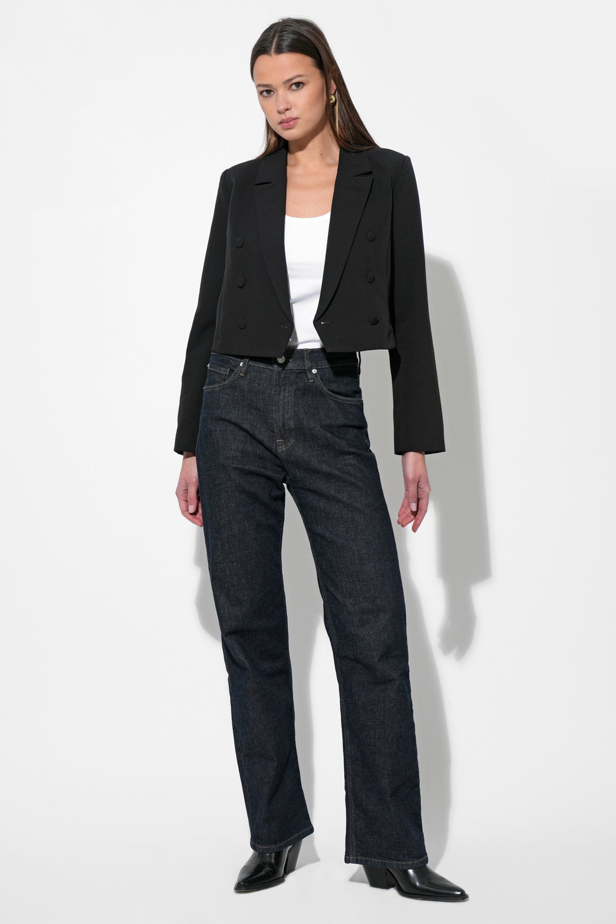 GRETCHEN DOUBLE BREASTED CROPPED BLAZER