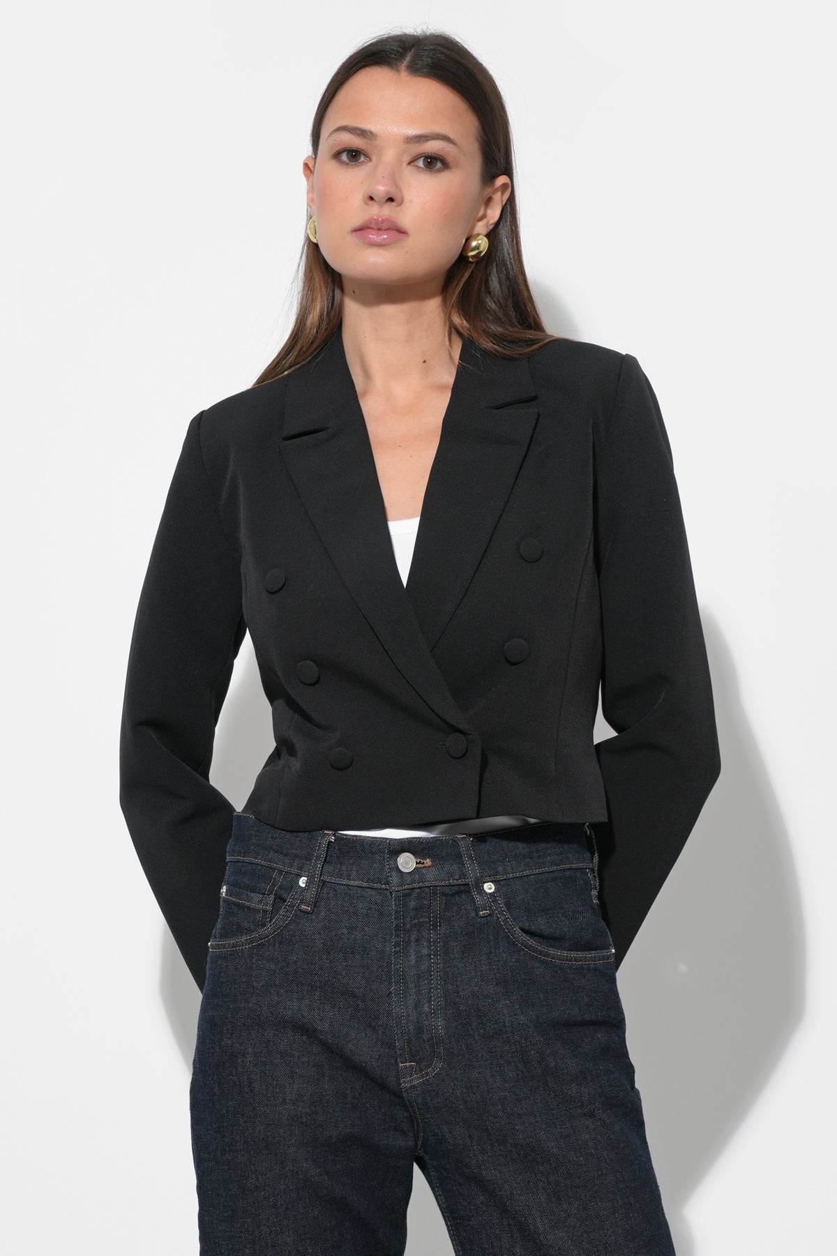 GRETCHEN DOUBLE BREASTED CROPPED BLAZER