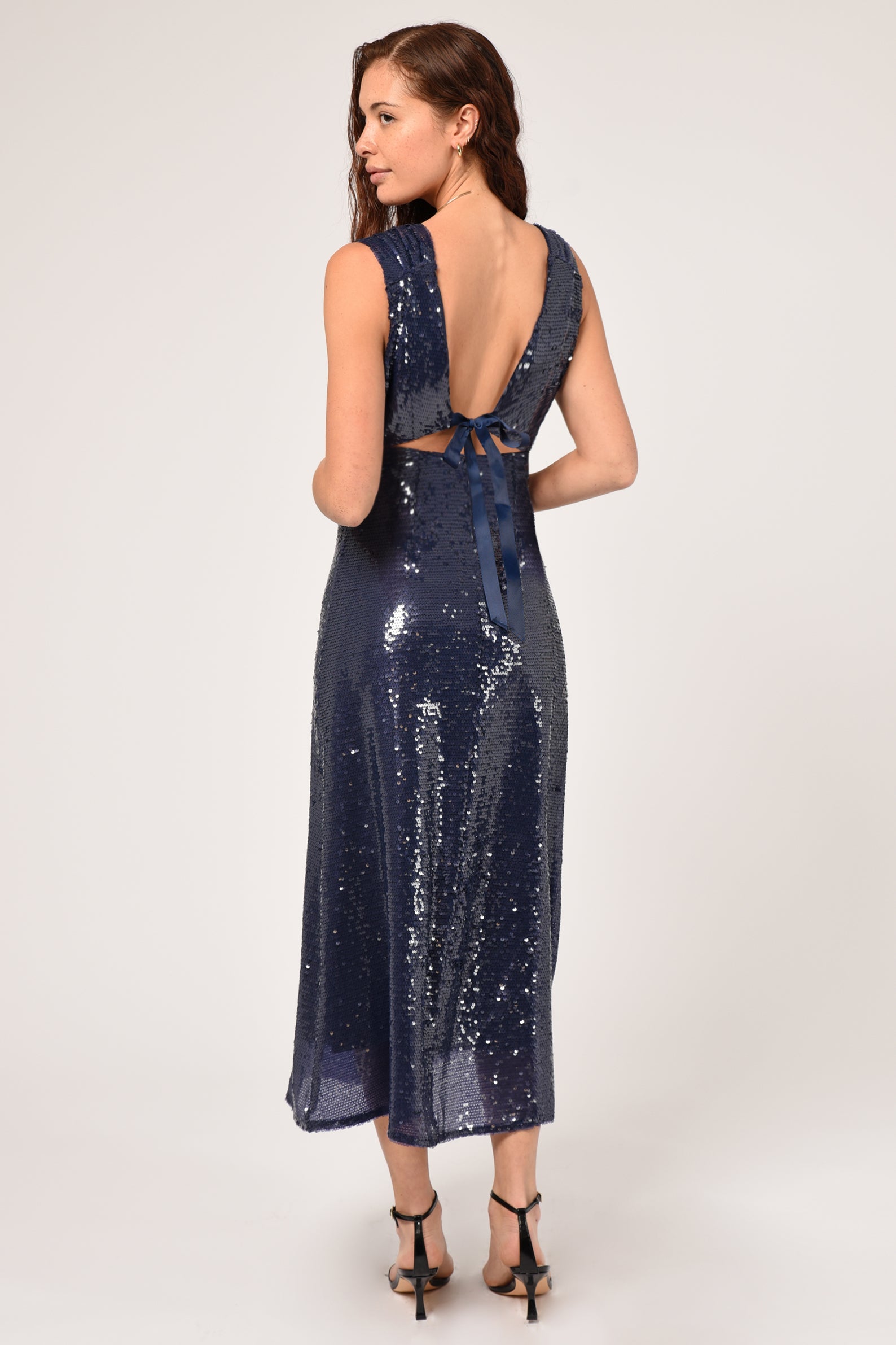 KONNIE SEQUIN MIDI DRESS