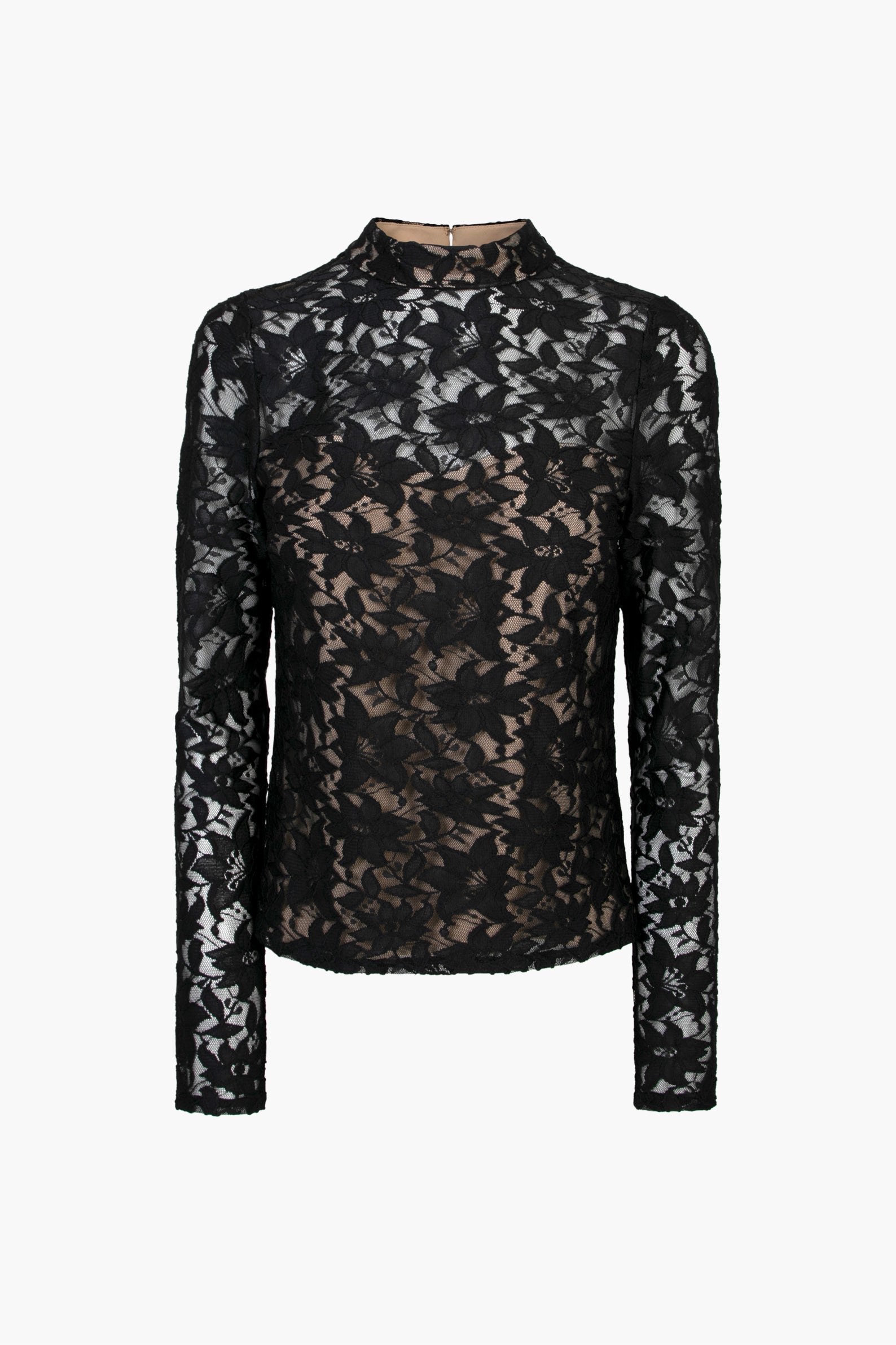 RHINA MOCK NECK LACE TOP